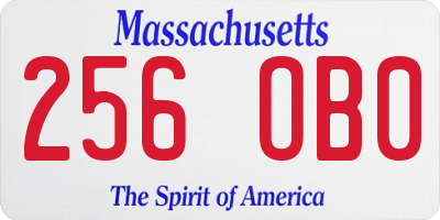 MA license plate 256OB0