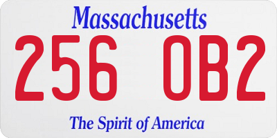MA license plate 256OB2