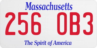 MA license plate 256OB3