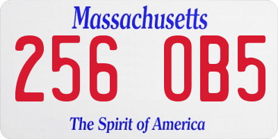 MA license plate 256OB5