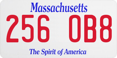 MA license plate 256OB8