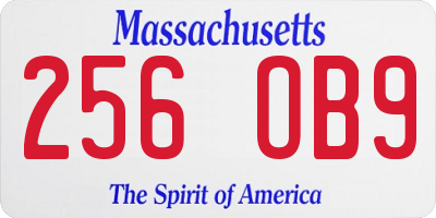 MA license plate 256OB9