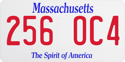 MA license plate 256OC4