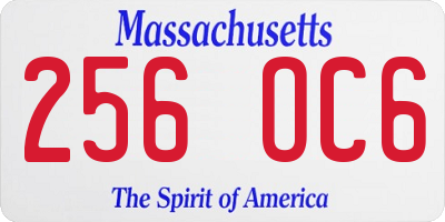MA license plate 256OC6