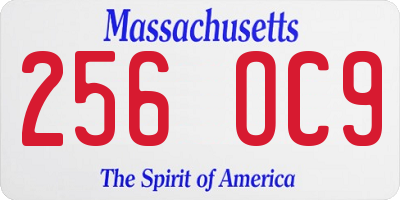 MA license plate 256OC9