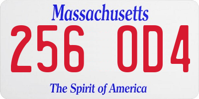 MA license plate 256OD4