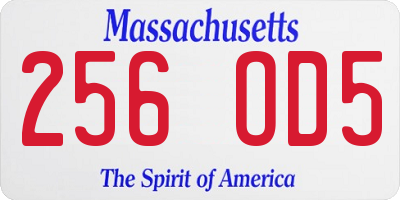 MA license plate 256OD5