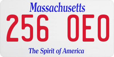 MA license plate 256OE0