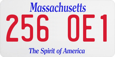 MA license plate 256OE1