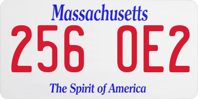 MA license plate 256OE2