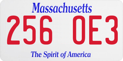 MA license plate 256OE3