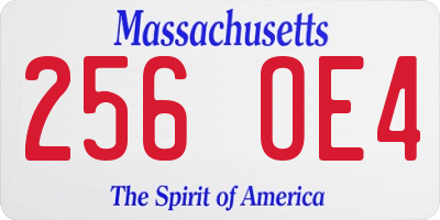 MA license plate 256OE4
