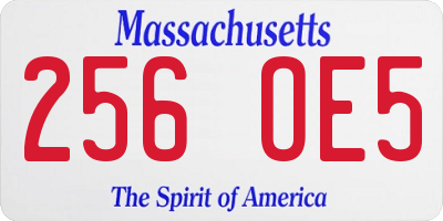 MA license plate 256OE5