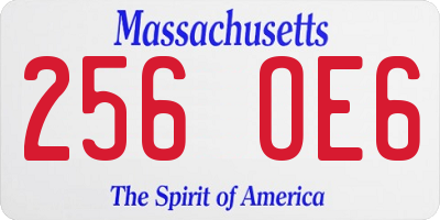 MA license plate 256OE6