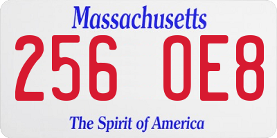 MA license plate 256OE8