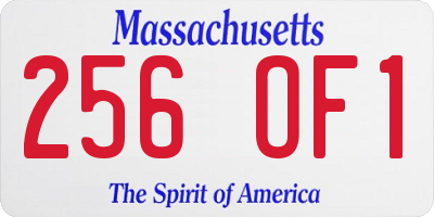MA license plate 256OF1