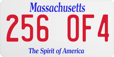 MA license plate 256OF4