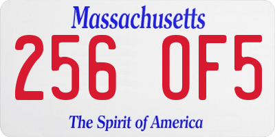 MA license plate 256OF5