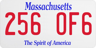 MA license plate 256OF6