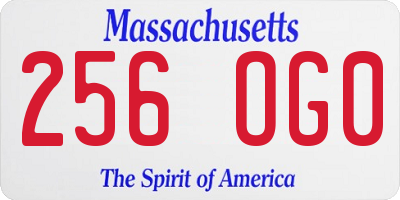MA license plate 256OG0