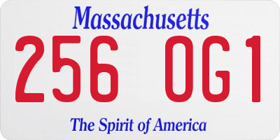 MA license plate 256OG1