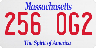 MA license plate 256OG2