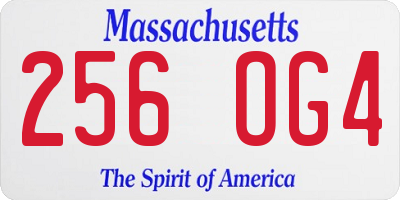 MA license plate 256OG4