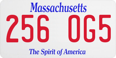 MA license plate 256OG5