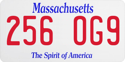 MA license plate 256OG9
