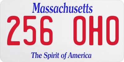 MA license plate 256OH0