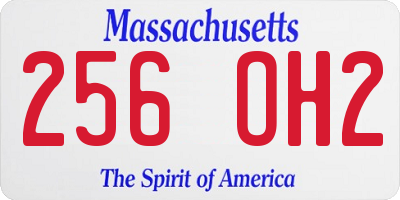 MA license plate 256OH2