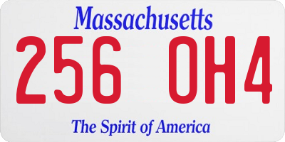 MA license plate 256OH4