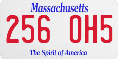 MA license plate 256OH5