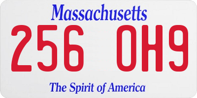 MA license plate 256OH9