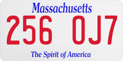 MA license plate 256OJ7