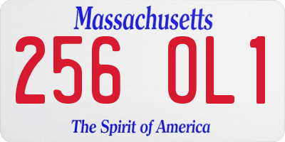 MA license plate 256OL1