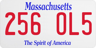 MA license plate 256OL5