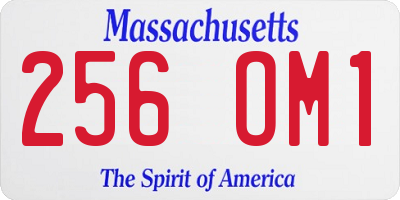 MA license plate 256OM1