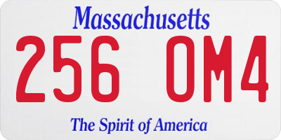 MA license plate 256OM4