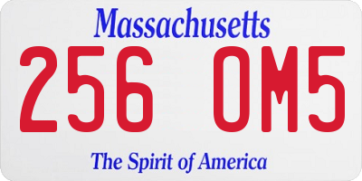 MA license plate 256OM5