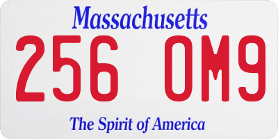 MA license plate 256OM9
