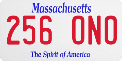 MA license plate 256ON0