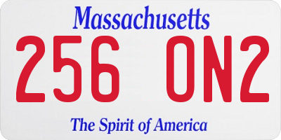 MA license plate 256ON2