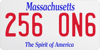 MA license plate 256ON6