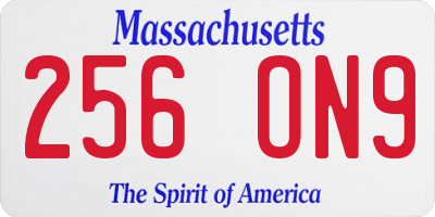 MA license plate 256ON9