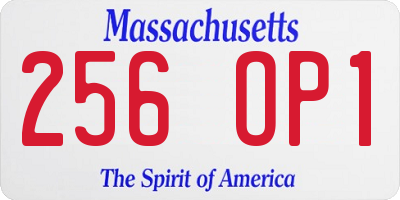 MA license plate 256OP1