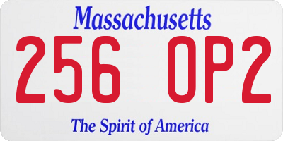 MA license plate 256OP2