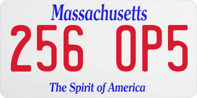 MA license plate 256OP5