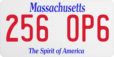 MA license plate 256OP6