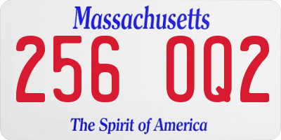 MA license plate 256OQ2